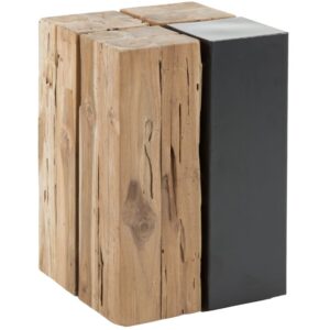 Kave Home Teakový odkládací stolek Kwango 29 x 29 cm