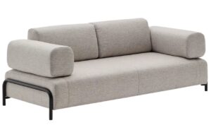 Kave Home Béžovošedá trojmístná pohovka Compo 232 cm s polštáři