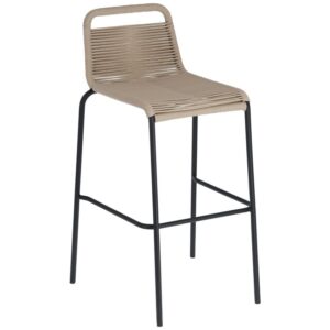 Kave Home Béžová pletená barová židle Lambton 74 cm