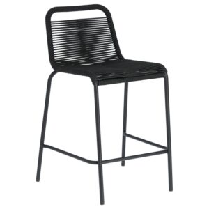 Kave Home Černá pletená barová židle Lambton 62 cm