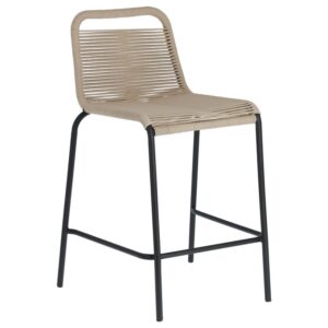 Kave Home Béžová pletená barová židle Lambton 62 cm