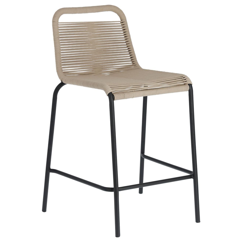 Kave Home Béžová pletená barová židle Lambton 62 cm