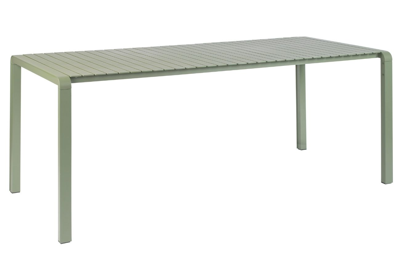 Zuiver Zelený kovový zahradní jídelní stůl VONDEL 214 x 97 cm