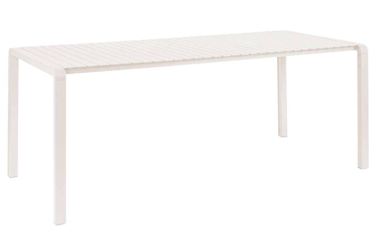 Zuiver Bílý kovový zahradní jídelní stůl VONDEL 214 x 97 cm