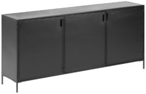Kave Home Černá kovová komoda Shantay 160 x 35 cm