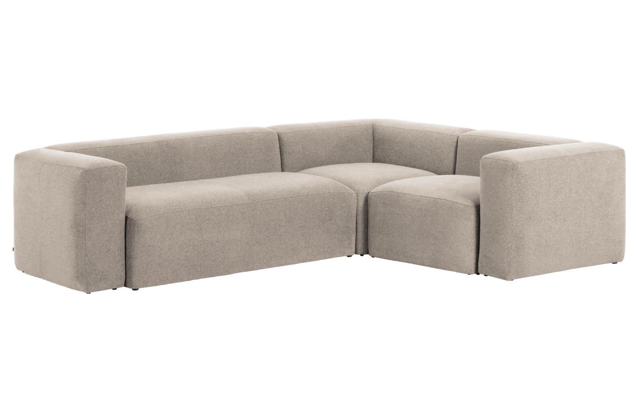 Kave Home Béžová rohová pohovka Blok 290 x 230 cm