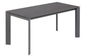 Kave Home Antracitově černý keramický rozkládací jídelní stůl Axis I. 160/220 x 90 cm