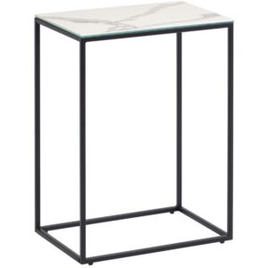 Kave Home Bílý keramický odkládací stolek Rewena 45 x 30 cm
