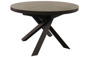 Kave Home Tmavě hnědý porcelánový rozkládací jídelní stůl Vashti 120/160 x 120 cm