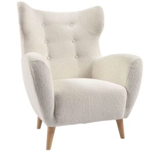 Kave Home Bílé bouclé křeslo Patio