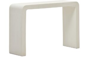 Kave Home Bílý cementový zahradní toaletní stolek Aiguablava 120 x 35 cm