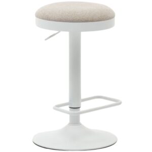 Kave Home Béžová čalouněná barová židle Zaib 63-84 cm