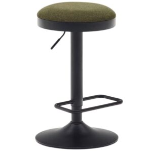 Kave Home Tmavě zelená čalouněná barová židle Zaib 63-84 cm
