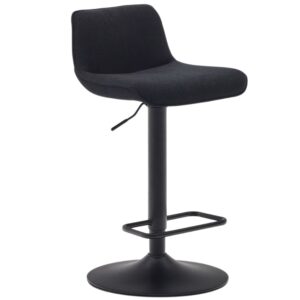 Kave Home Černá čalouněná barová židle Zenda 64-86 cm