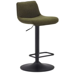 Kave Home Tmavě zelená čalouněná barová židle Zenda 64-86 cm