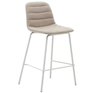 Kave Home Béžová čalouněná barová židle Zunilda 65 cm