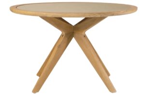 Kave Home Kulatý dřevěný jídelní stůl Julieta 120 cm s deskou z polycementu