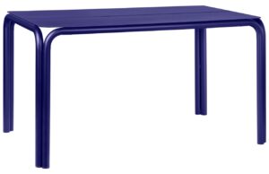 noo.ma Modrý kovový zahradní stůl Nokk 135 x 84 cm