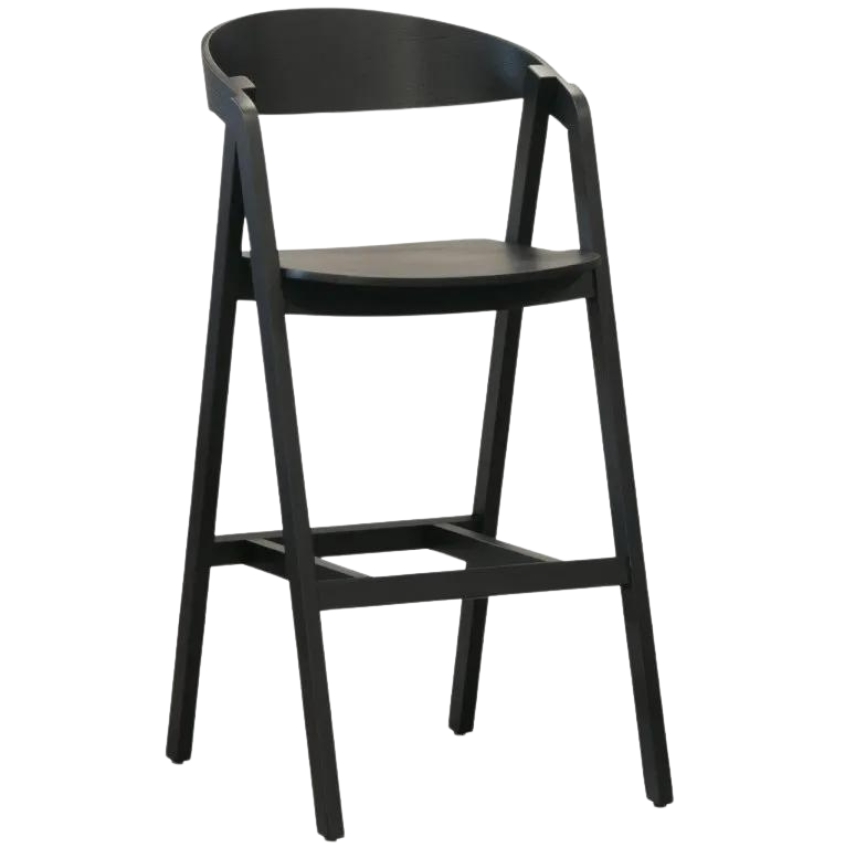 FormWood Černá buková barová židle Henry 64 cm