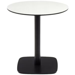 Kave Home Bílý bistro stolek Dina 68 cm s černou podnoží