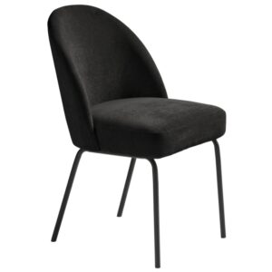 Unique Furniture Černá sametová jídelní židle Creston