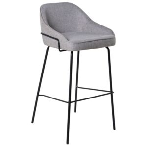 Šedá čalouněná barová židle Somcasa Louis 77 cm