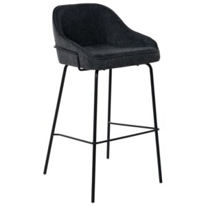 Tmavě šedá čalouněná barová židle Somcasa Louis 77 cm