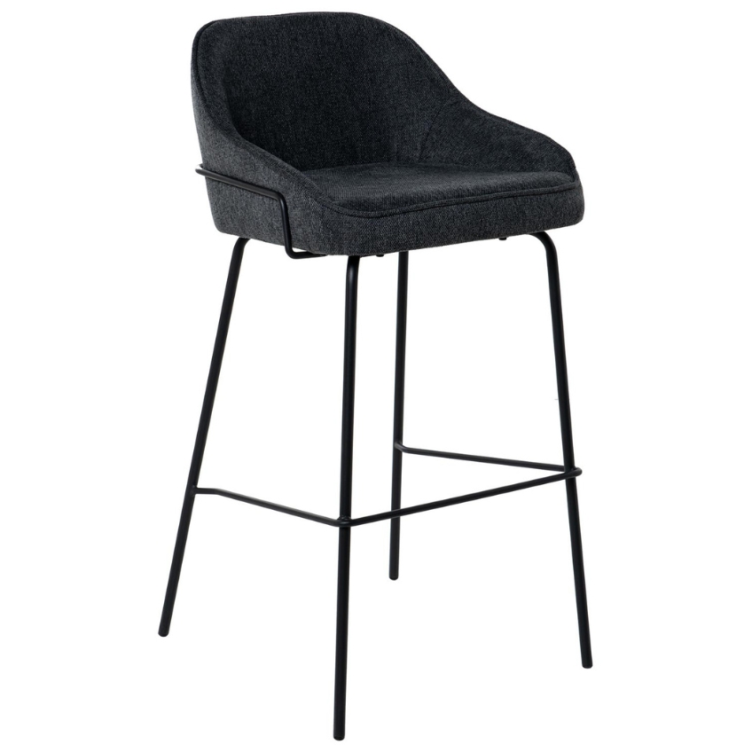 Tmavě šedá čalouněná barová židle Somcasa Louis 77 cm