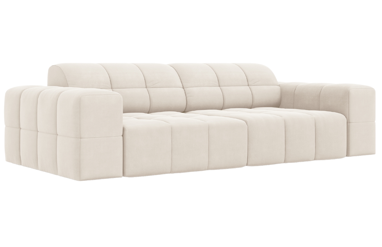 Cosmopolitan Design Béžová sametová pohovka Chicago 204 cm