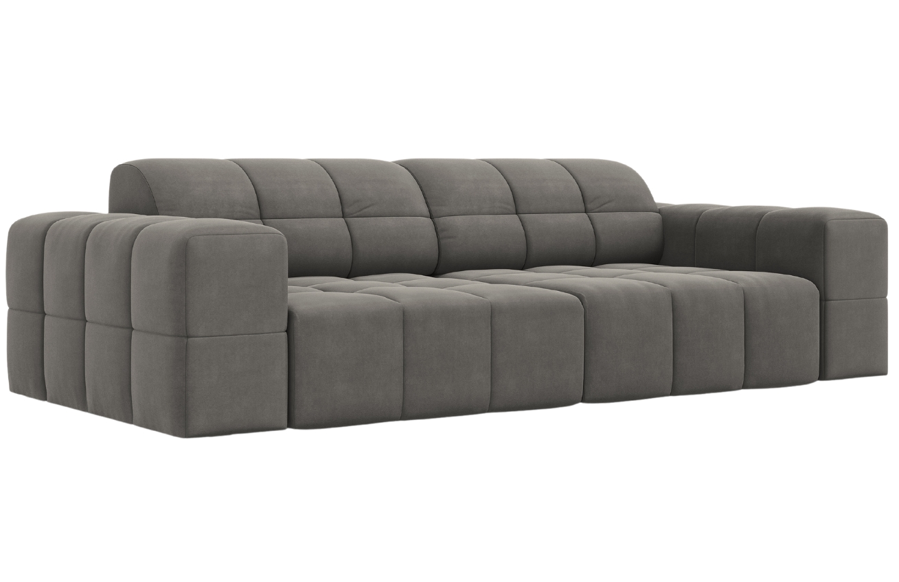 Cosmopolitan Design Šedá sametová pohovka Chicago 204 cm