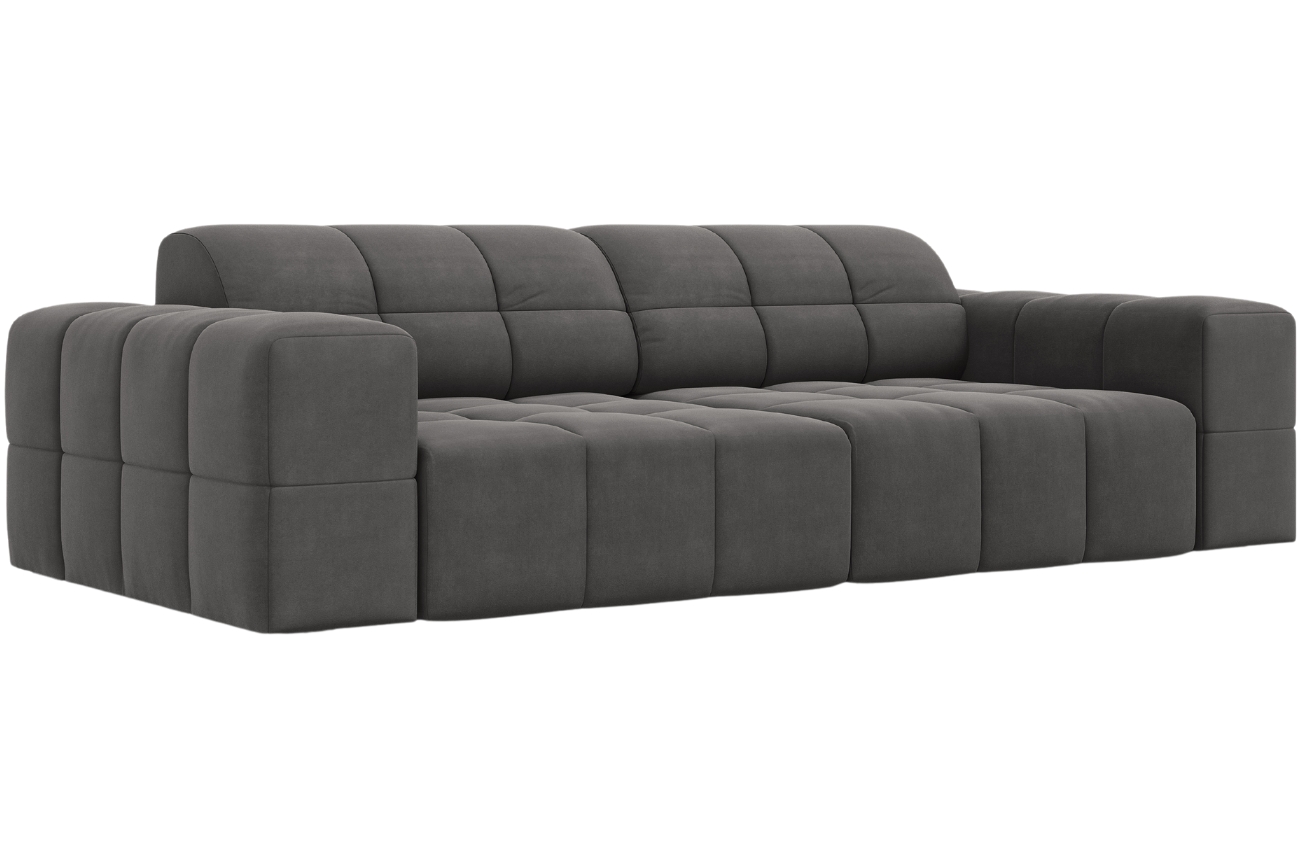 Cosmopolitan Design Tmavě šedá sametová pohovka Chicago 204 cm