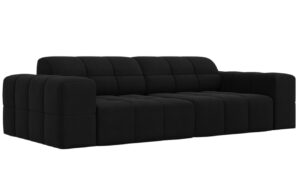 Cosmopolitan Design Černá sametová pohovka Chicago 204 cm