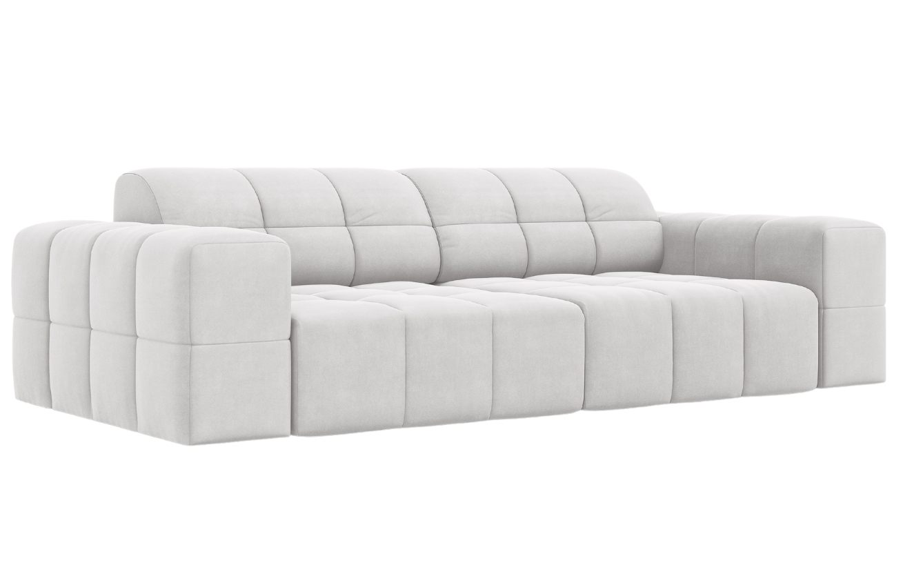 Cosmopolitan Design Světle šedá sametová pohovka Chicago 204 cm