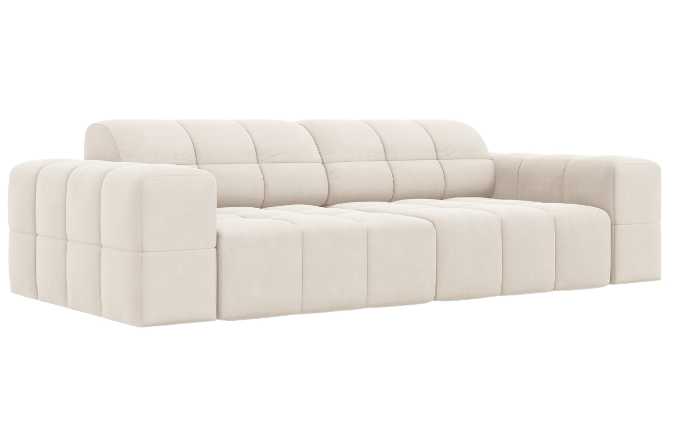 Cosmopolitan Design Béžová sametová pohovka Chicago 244 cm