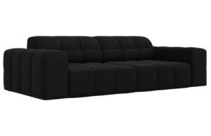 Cosmopolitan Design Černá sametová pohovka Chicago 244 cm