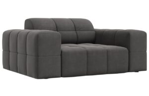 Cosmopolitan Design Tmavě šedé sametové křeslo Chicago