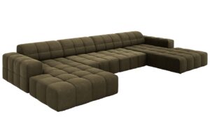 Cosmopolitan Design Zelená sametová rohová pohovka Chicago 364 cm