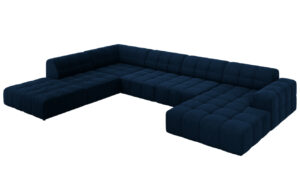 Cosmopolitan Design Královsky modrá sametová rohová pohovka Chicago 364 cm