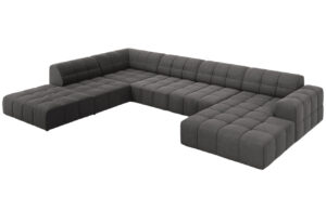 Cosmopolitan Design Tmavě šedá sametová rohová pohovka Chicago 364 cm