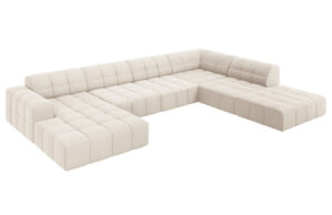 Cosmopolitan Design Béžová sametová rohová pohovka Chicago 364 cm