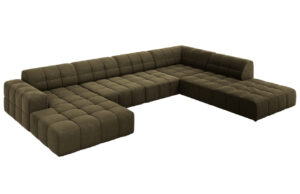 Cosmopolitan Design Zelená sametová rohová pohovka Chicago 364 cm