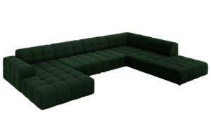 Cosmopolitan Design Lahvově zelená sametová rohová pohovka Chicago 364 cm