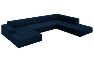 Cosmopolitan Design Královsky modrá sametová rohová pohovka Chicago 364 cm