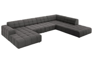 Cosmopolitan Design Tmavě šedá sametová rohová pohovka Chicago 364 cm