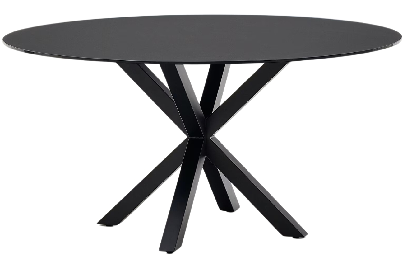 Kave Home Černý skleněný jídelní stůl Argo 150 cm