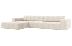 Cosmopolitan Design Béžová sametová rohová pohovka Chicago 284 cm