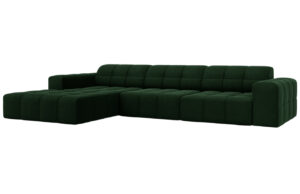 Cosmopolitan Design Lahvově zelená sametová rohová pohovka Chicago 284 cm