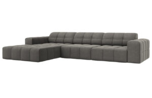 Cosmopolitan Design Šedá sametová rohová pohovka Chicago 284 cm