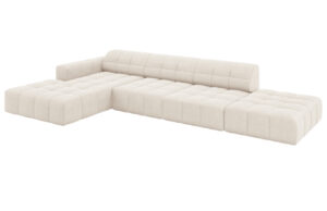Cosmopolitan Design Béžová sametová rohová pohovka Chicago 341 cm