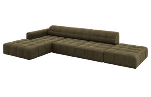 Cosmopolitan Design Zelená sametová rohová pohovka Chicago 341 cm